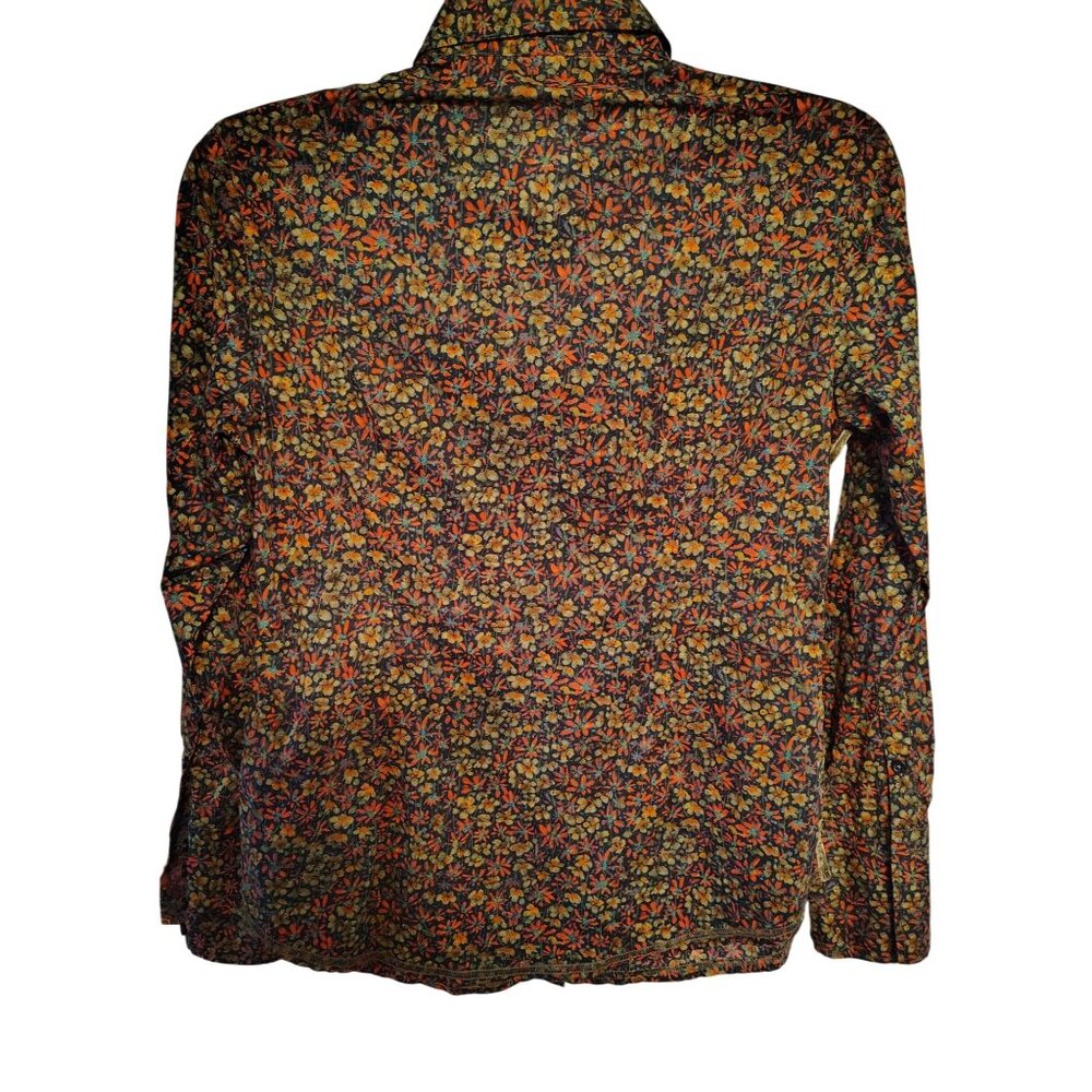 Georg Roth Los Angeles Medium Women's Shirt, Button, Flower Pattern Ruffle - Picture 5 of 7